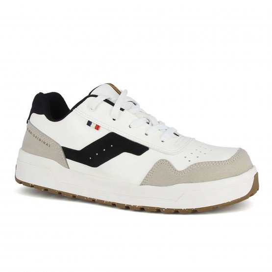 BLANC/NOIR - Chaussure de sécurité S1PL professionnelle de travail blanche noire EN ISO 20345 S1PL mixte transport chantier log
