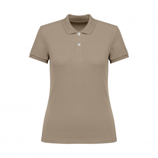 BEIGE - Polo professionnel de travail 100% coton femme manutention artisan transport chantier