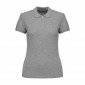 GRIS - Polo professionnel de travail 100% coton femme logistique chantier manutention artisan