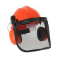 ORANGE - Casque professionnel de travail Polyéthylène EN 1731 Casque avec face grillagée de protection de l'oeil et du visage f