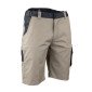 BEIGE/ARDOISE - Bermuda professionnel de travail homme logistique chantier manutention artisan