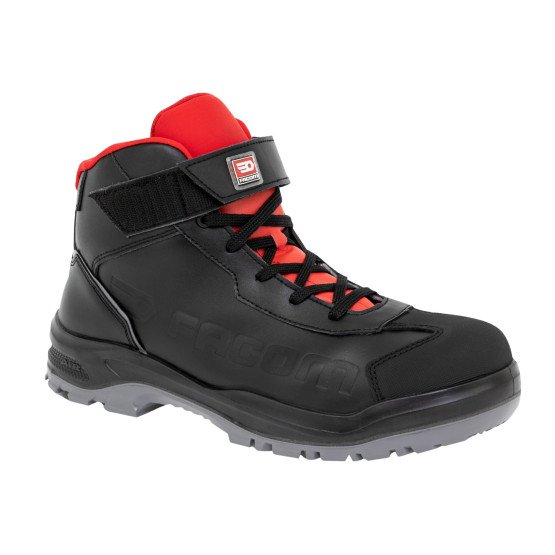 NOIR - Chaussure haute de sécurité S3 professionnelle de travail noire en cuir EN ISO 20345 S3 mixte logistique chantier manuten