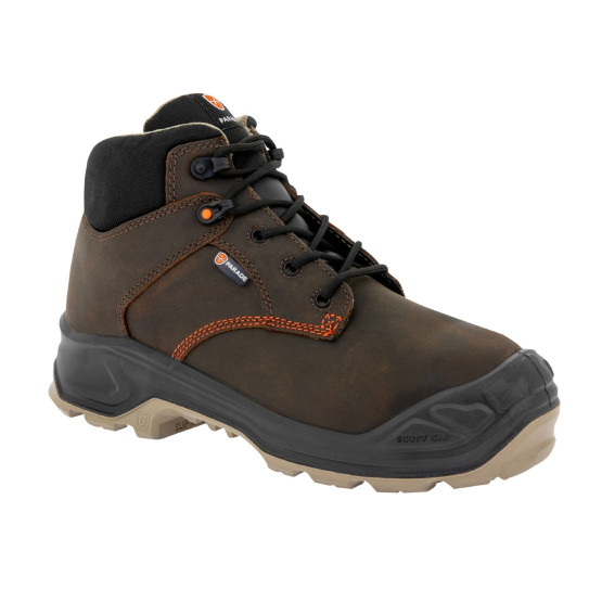 MARRON - Chaussure de sécurité S3S professionnelle de travail noire en cuir EN ISO 20345 S3S mixte artisan logistique chantier