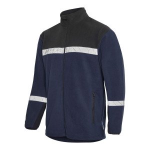 MARINE/NOIR - Veste polaire professionnelle de travail à manches longues homme logistique chantier transport artisan