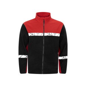 NOIR/ROUGE - Veste polaire professionnelle de travail à manches longues homme transport artisan manutention chantier