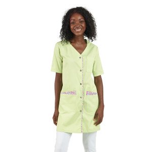 ROSE/CAMELIA - Blouse professionnelle de travail blanche à manches courtes femme menage auxiliaire de vie entretien aide a domi