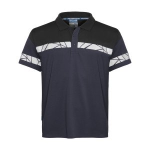MARINE/NOIR - Polo professionnel de travail homme artisan logistique chantier manutention