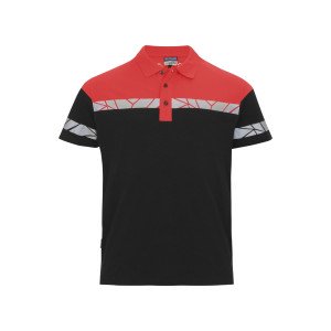 NOIR/ROUGE - Polo professionnel de travail homme artisan logistique chantier transport