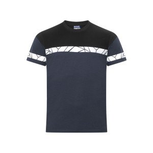 MARINE/NOIR - Tee-shirt professionnel de travail à manches courtes homme transport chantier logistique artisan