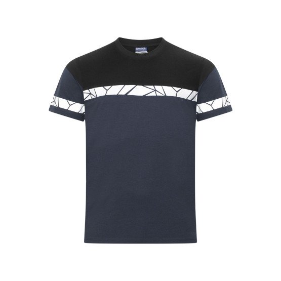 MARINE/NOIR - Tee-shirt professionnel de travail à manches courtes homme transport artisan logistique chantier