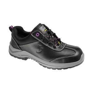 NOIR - Chaussure de sécurité S3 professionnelle de travail noire en cuir EN ISO 20345 S3 femme artisan menage chantier entretien