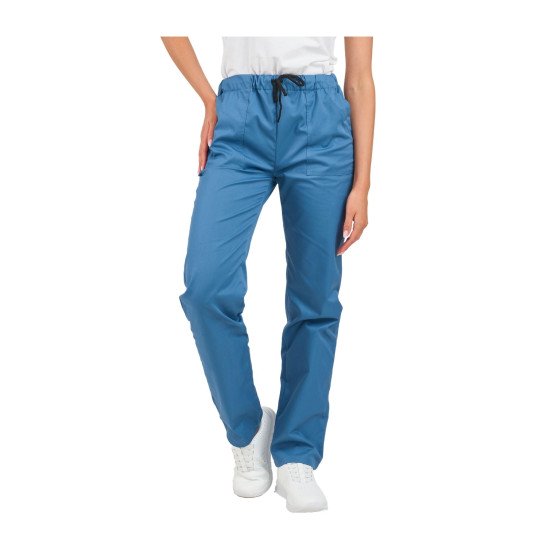 BLEU - Pantalon élastiqué professionnel de travail mixte infirmier auxiliaire de vie médical aide a domicile