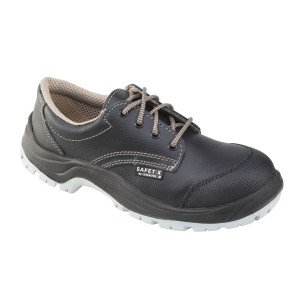 NOIR - Chaussure de sécurité S3 professionnelle de travail noire en cuir EN ISO 20345 S3 mixte artisan entretien chantier menage