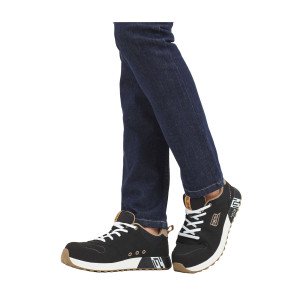 NOIR - Chaussure de sécurité S1P professionnelle de travail noire EN ISO 20345 S1PS mixte artisan auxiliaire de vie chantier ai