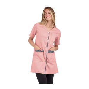 ROSE/CAMELIA - Blouse professionnelle de travail blanche à manches courtes femme menage aide a domicile entretien auxiliaire de