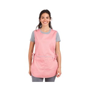 ROSE - Chasuble tablier blouse professionnel blanche femme entretien aide a domicile menage auxiliaire de vie