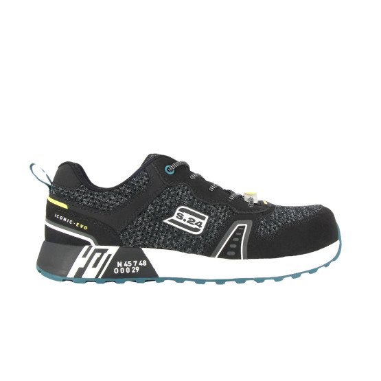 NOIR - Chaussure de sécurité S1PS professionnelle de travail noire EN ISO 20345 S1PS mixte logistique chantier transport artisa