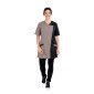 ZINC/NOIR - Blouse professionnelle de travail à manches courtes femme aide a domicile infirmier auxiliaire de vie médical
