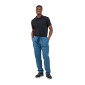 BLEU - Pantalon élastiqué professionnel de travail mixte auxiliaire de vie médical aide a domicile infirmier