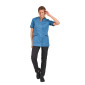 BLEU/NOIR - Tunique professionnelle de travail à manches courtes femme aide a domicile médical auxiliaire de vie infirmier