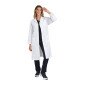 BLANC - Blouse professionnelle de travail blanche à manches longues femme cuisine infirmier serveur médical