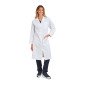 BLANC - Blouse professionnelle de travail blanche à manches longues femme cuisine infirmier serveur médical