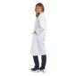 BLANC - Blouse professionnelle de travail blanche à manches longues femme cuisine infirmier serveur médical