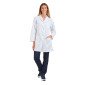 BLANC - Blouse professionnelle de travail blanche à manches transformables femme aide a domicile infirmier auxiliaire de vie mé