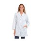 BLANC - Blouse professionnelle de travail blanche à manches transformables femme aide a domicile infirmier auxiliaire de vie mé