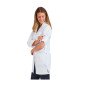 BLANC - Blouse professionnelle de travail blanche à manches transformables femme aide a domicile infirmier auxiliaire de vie mé