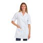 BLANC - Blouse professionnelle de travail blanche à manches transformables femme aide a domicile infirmier auxiliaire de vie mé
