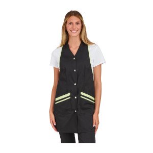 NOIR/ANIS - Blouse / Chasuble tablier professionnel femme menage auxiliaire de vie entretien aide a domicile