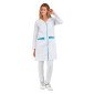 BLANC/ATOLL - Blouse professionnelle de travail blanche à manches transformables femme - PROMO entretien école menage crèche