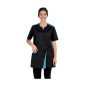 NOIR/ATOLL - Blouse professionnelle de travail à manches courtes femme aide a domicile infirmier auxiliaire de vie médical
