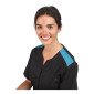 NOIR/ATOLL - Blouse professionnelle de travail à manches courtes femme aide a domicile infirmier auxiliaire de vie médical