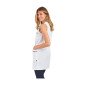 BLANC/MARINE - Blouse professionnelle de travail blanche sans manches femme entretien auxiliaire de vie menage aide a domicile