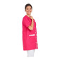 FUCHSIA/BLANC - Blouse professionnelle de travail blanche à manches courtes femme