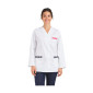 BLANC/WAX - Tunique professionnelle de travail blanche à manches longues femme - PROMO auxiliaire de vie médical aide a domicil