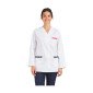 BLANC/WAX - Tunique professionnelle de travail blanche à manches longues femme - PROMO aide a domicile infirmier auxiliaire de 