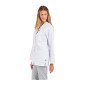 BLANC - Tunique professionnelle de travail blanche à manches longues femme internat médical foyer infirmier