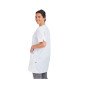 BLANC/PERLE - Blouse professionnelle de travail blanche à manches courtes femme auxiliaire de vie infirmier aide a domicile méd