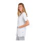 BLANC/PERLE - Tunique professionnelle de travail blanche à manches courtes femme auxiliaire de vie médical aide a domicile infi