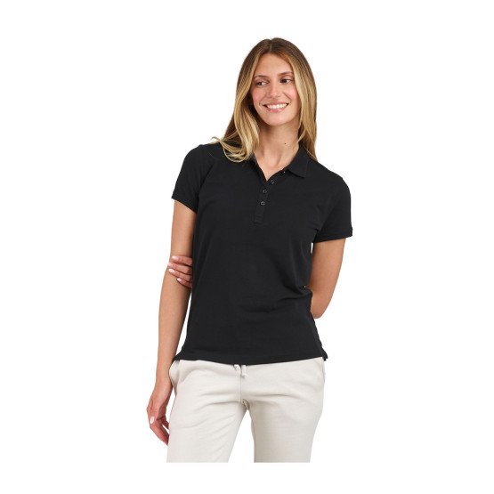 NOIR - Polo professionnel de travail 100% coton femme aide a domicile médical auxiliaire de vie infirmier
