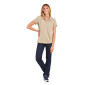 BEIGE - Polo professionnel de travail 100% coton femme logistique chantier manutention artisan
