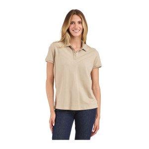 BEIGE - Polo professionnel de travail 100% coton femme transport chantier manutention artisan