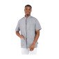 CHAMBRAY/NOIR - Blouse professionnelle de travail à manches courtes homme aide a domicile infirmier auxiliaire de vie médical