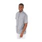 CHAMBRAY/NOIR - Blouse professionnelle de travail à manches courtes homme infirmier aide a domicile médical auxiliaire de vie