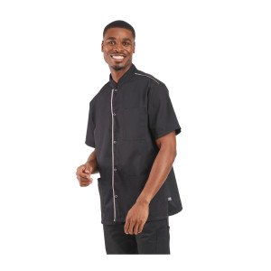 NOIR/ZINC - Blouse professionnelle de travail à manches courtes homme aide a domicile médical auxiliaire de vie infirmier