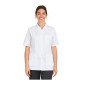 BLANC - Tunique professionnelle de travail blanche à manches courtes femme aide a domicile médical auxiliaire de vie infirmier
