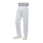 BLANC - Pantalon élastiqué professionnel de travail 100% coton mixte restaurant médical serveur infirmier